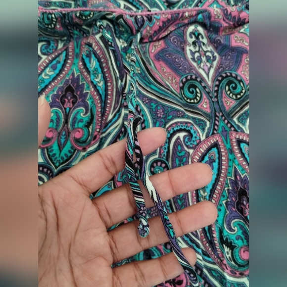 Cynthia Rowley Mid-Rise Paisley Floral Print Wide Leg Palazzo Drawstring Pants - Picture 4 of 14